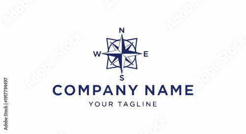 Compass Logo Design Template Navigation Symbol.