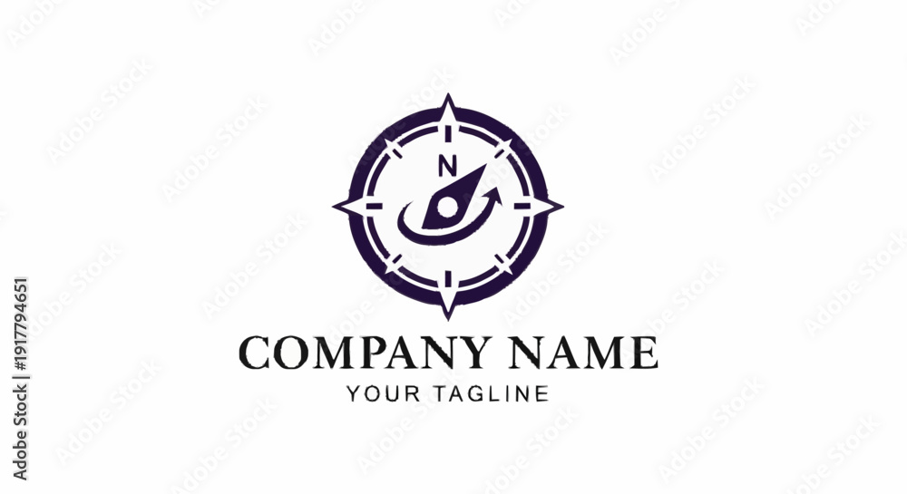 Fototapeta premium Compass Logo Design with Company Name.