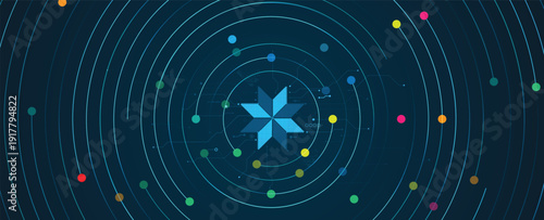 Ukrainian moderm technology background for science and business theme