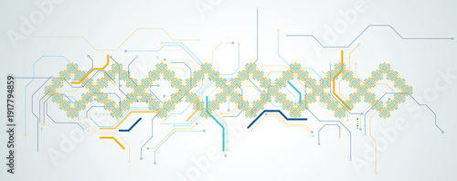 Ukrainian moderm technology background for science and business theme