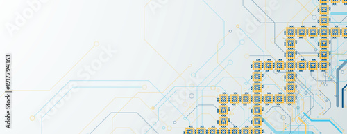 Ukrainian moderm technology background for science and business theme