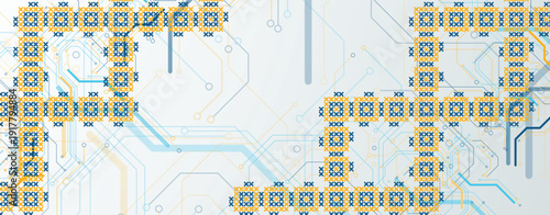 Ukrainian moderm technology background for science and business theme