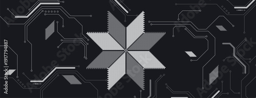 Ukrainian moderm technology background for science and business theme