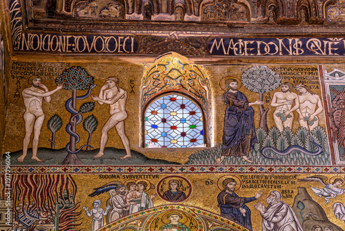 Genesis Cycle in the Cappella Palatina.  The mosaics here depict key stories from the Old Testament 