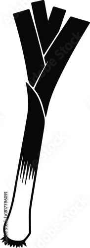 silhouette stylized leek vegetable isolated on white background vector design