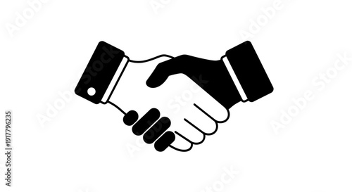 Handshake Illustration Symbolizing Business Agreement Partnership.
