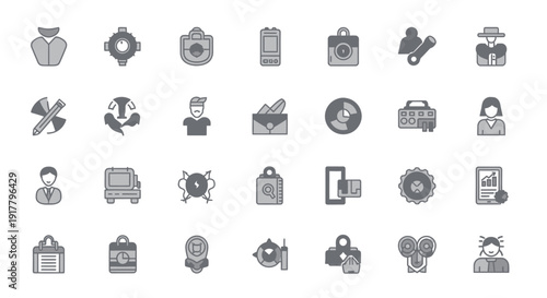 Collection of Various Simple Icons and Symbols.