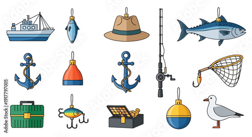 Fishing Themed Collection of Nautical and Angling Gear