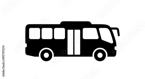 Black Silhouette of a City Bus.