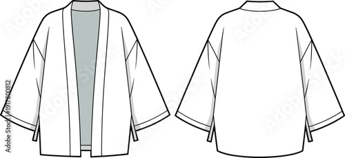 White kimono front and back view 1