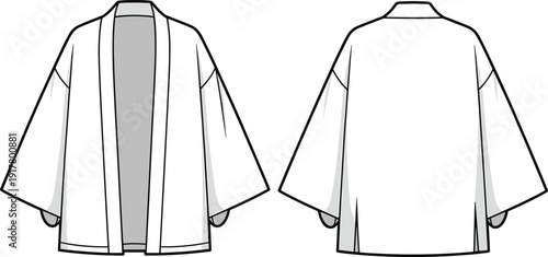 White kimono front and back view