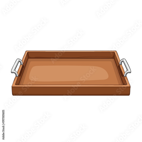 Empty Wooden Serving Tray for Catering Food Presentation or Kitchen Use