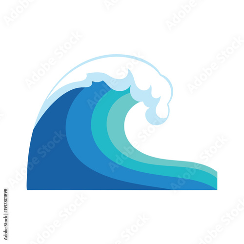 Vivid Ocean Wave Illustration for Nature and Environment Themes