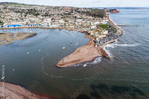 Drone Image Of Shaldon & Teignmouth On The River Teign, Devon