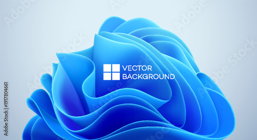 Blue wavy shapes on a black background.