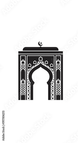 Islamic Archway with Crescent Moon Symbol.