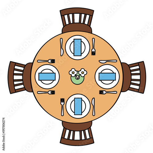 Elegant Round Dining Table Set for Family and Friends Gatherings