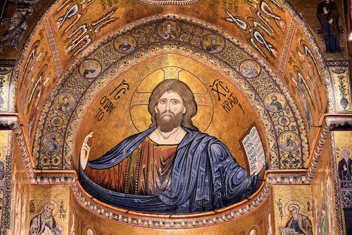 Tableau sur toile Main apse of the Cathedral of Monreale in Sicily