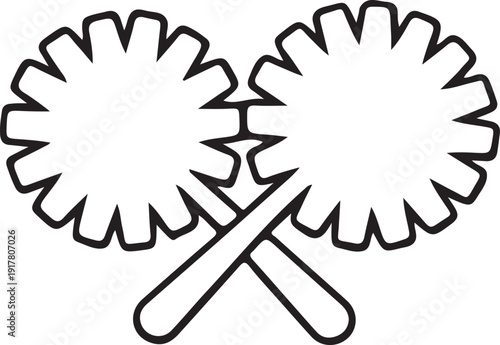 Maracas Line Icon Minimal Black Outline Musical Instrument Symbol