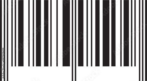 Black and white barcode pattern with vertical lines and white spaces scanner identification product retail