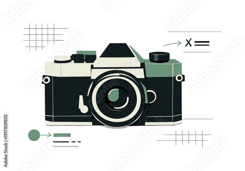 A metaphorical manual design collage featuring a black-and-white vintage object reconstructed from hand-cut