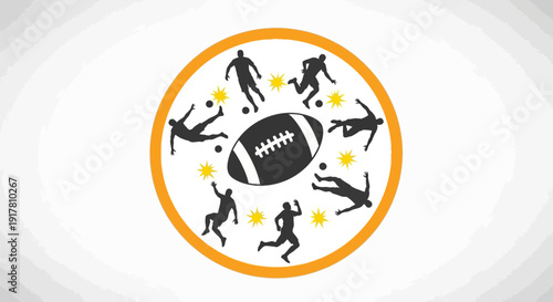 American Football Player Silhouettes Sport.
