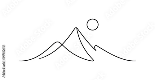 Iconic Minimal. Minimalistic one-line drawing simplified graphic mark expressing permanence and elegance
