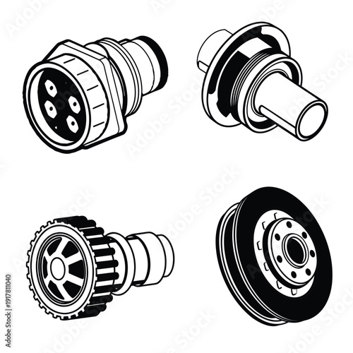 Turbocharger Turbine and Cylinder Block Engine Components
