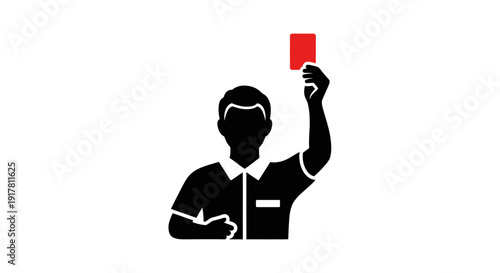 Referee holding red card vertically.