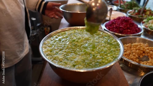 Arabic Salad Bar with Variety of Middle Eastern Salads – Healthy Buffet Food