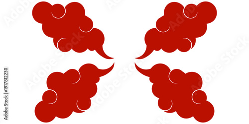 Happy Chinese new year 2025 clip art. Year of the snake with Chinese pattern, gold hanging lantern, fan, envelope