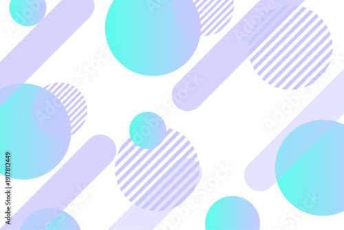 メンフィスデザイン風　水色と青の幾何学抽象背景素材