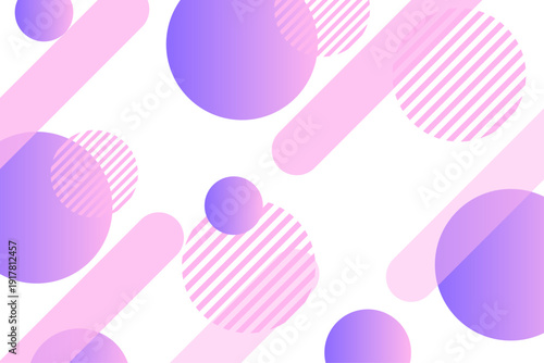 メンフィスデザイン風　紫とピンク色の幾何学抽象背景素材