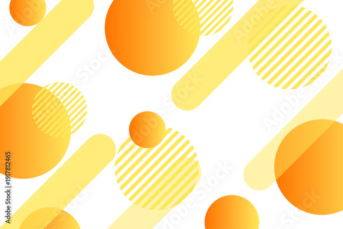 メンフィスデザイン風オレンジと黄色の幾何学抽象背景素材