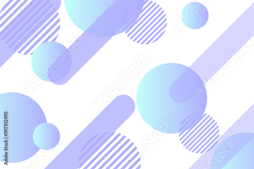 メンフィスデザイン風　水色と青の幾何学抽象背景素材