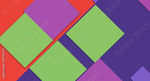 Vibrant Geometric Shapes Overlapping in a Dynamic Composition.