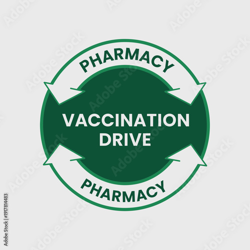 Circular Pharmacy Vaccination Drive Symbolizing Health and Community Well-Being Campaign