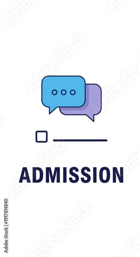 Conceptual Illustration Depicting Admission Process Communication and Approval with Iconography