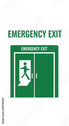 Clear Green Emergency Exit Sign Depicting Rapid Egress for Immediate Safety Protocols