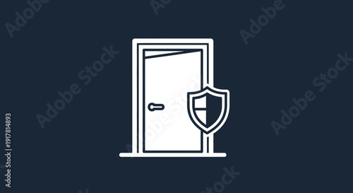Conceptual Illustration Depicting Security, Protection, and Access Through a Symbolic Door