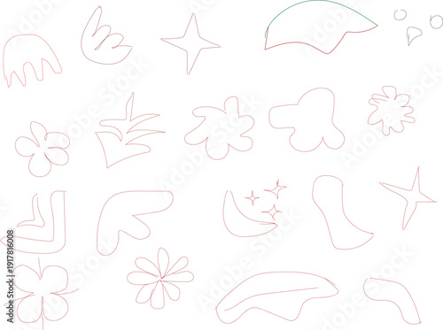 A blurry low resolution image of various indistinct shapes and designs