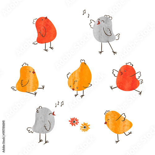 Cartoon Easter chicks. Cute...