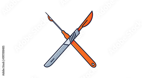Crossed Surgical Instruments: A Graphic Depiction Of Medical Tools In Healthcare Scenarios