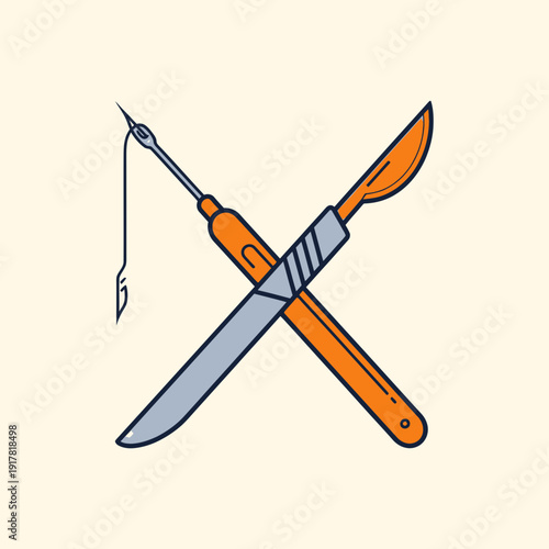 Crossed Surgical Tools Depicting Precision, Medical Procedure, And Professionalism Intricately