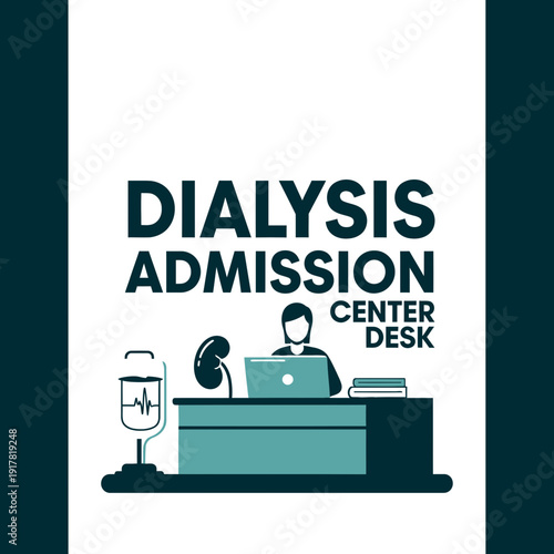 Depiction of Dialysis Admission Center Desk Illustrates Healthcare Operations And Patient Care