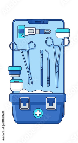 Digitally Enhanced Medical Instruments Displayed on a Smartphone Screen for Healthcare