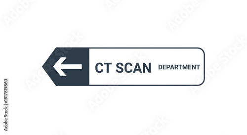 Directional Sign Indicating CT Scan Department Within a Modern Healthcare Facility