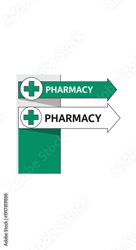 Directional Pharmacy Signage: Informative Arrows Guide to Health and Wellness Destinations