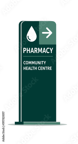 Directional Signage for a Pharmacy in a Community Health Centre with Clear Navigation