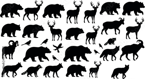 Man and woman hairstyle silhouette set, male and female head profile icons, barber shop salon elements, cad drawing flat vector illustration,